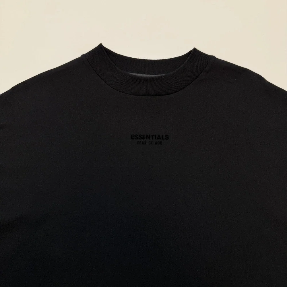 Fear of God Essentials Tonal Logo Black 100% Cotton T-Shirt Mens‎ Small
